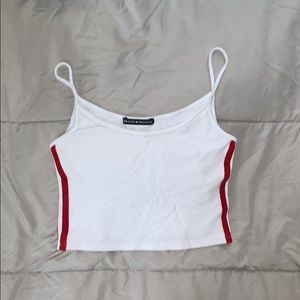 cropped red stripe tank